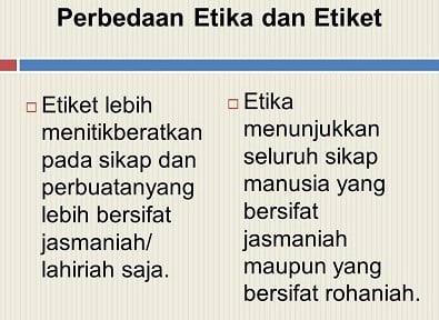 Etika dan Etiket – Dunia Pendidikan